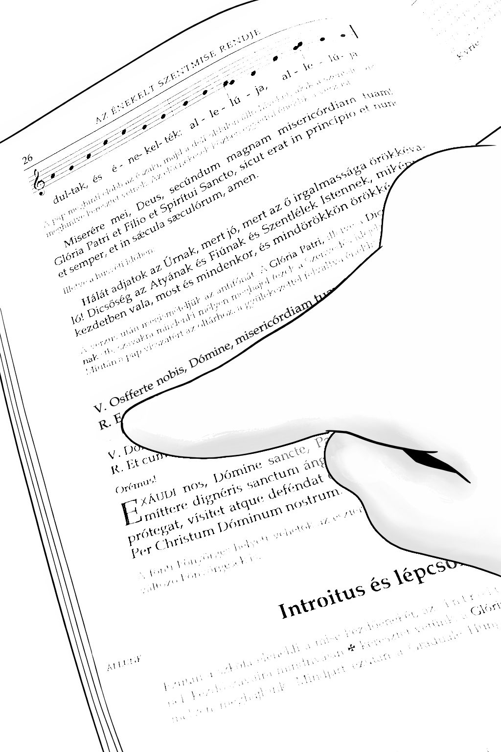 A mise szövegének kezdete a kancionáléban